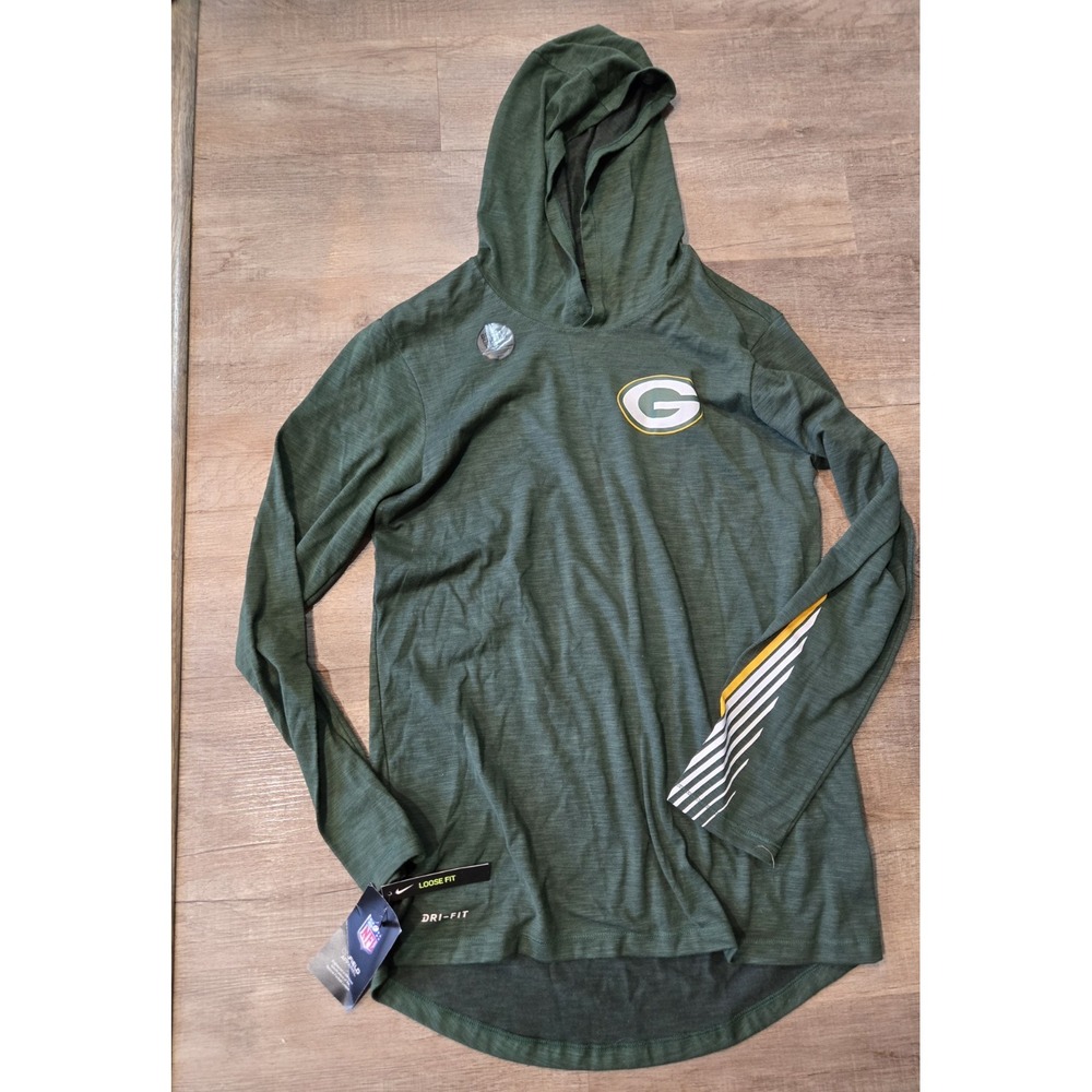 Green Bay Packers Hoodie Shirt Nike Dri Fit On Field Light Sweatshirt Mens S